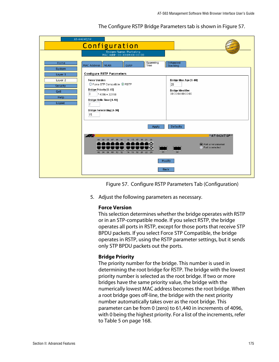 Allied Telesis AT-S63 User Manual | Page 175 / 388