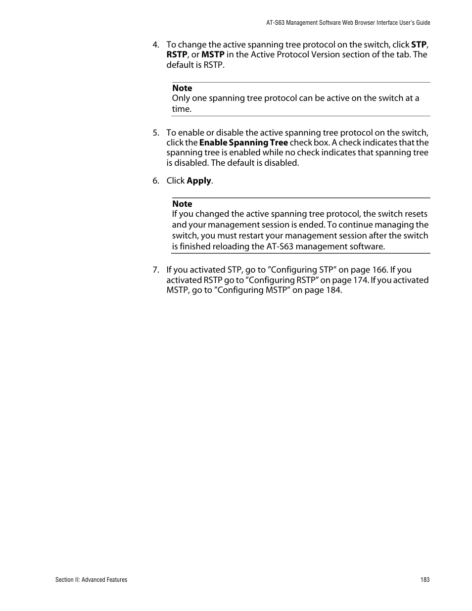 Allied Telesis AT-S63 User Manual | Page 183 / 388