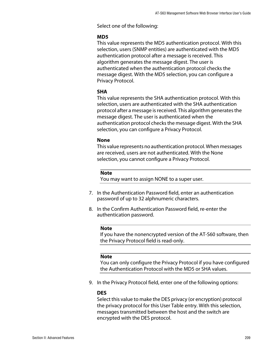Allied Telesis AT-S63 User Manual | Page 209 / 388