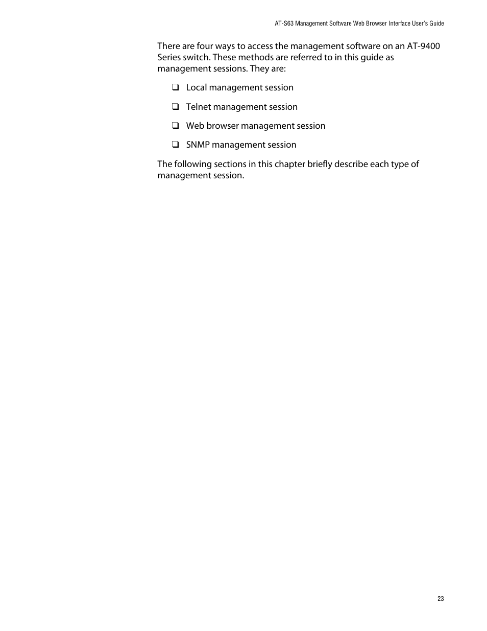 Allied Telesis AT-S63 User Manual | Page 23 / 388