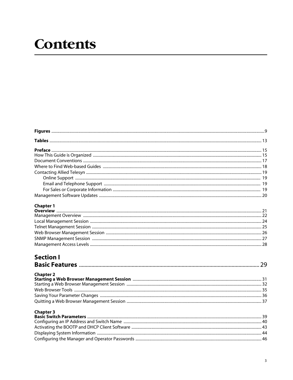 Allied Telesis AT-S63 User Manual | Page 3 / 388