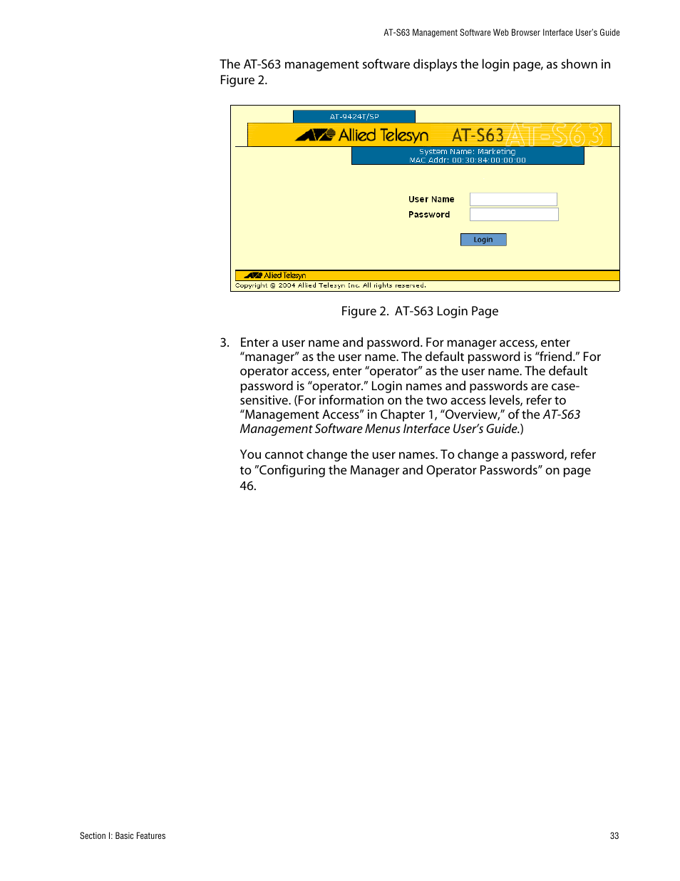 Allied Telesis AT-S63 User Manual | Page 33 / 388