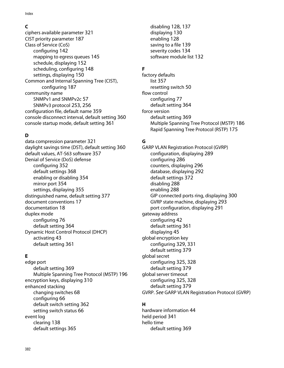 Allied Telesis AT-S63 User Manual | Page 382 / 388