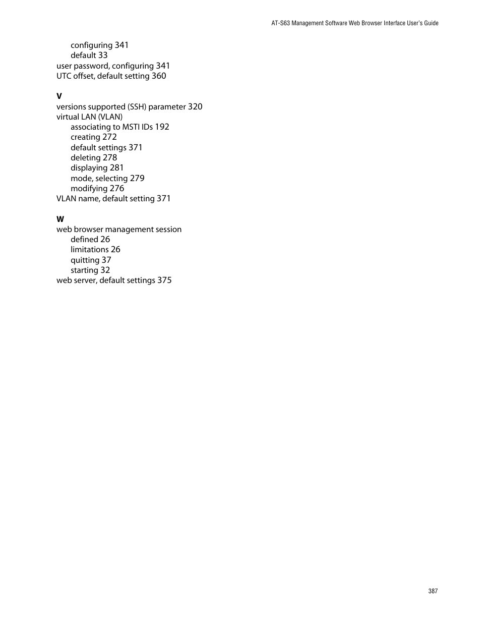 Allied Telesis AT-S63 User Manual | Page 387 / 388
