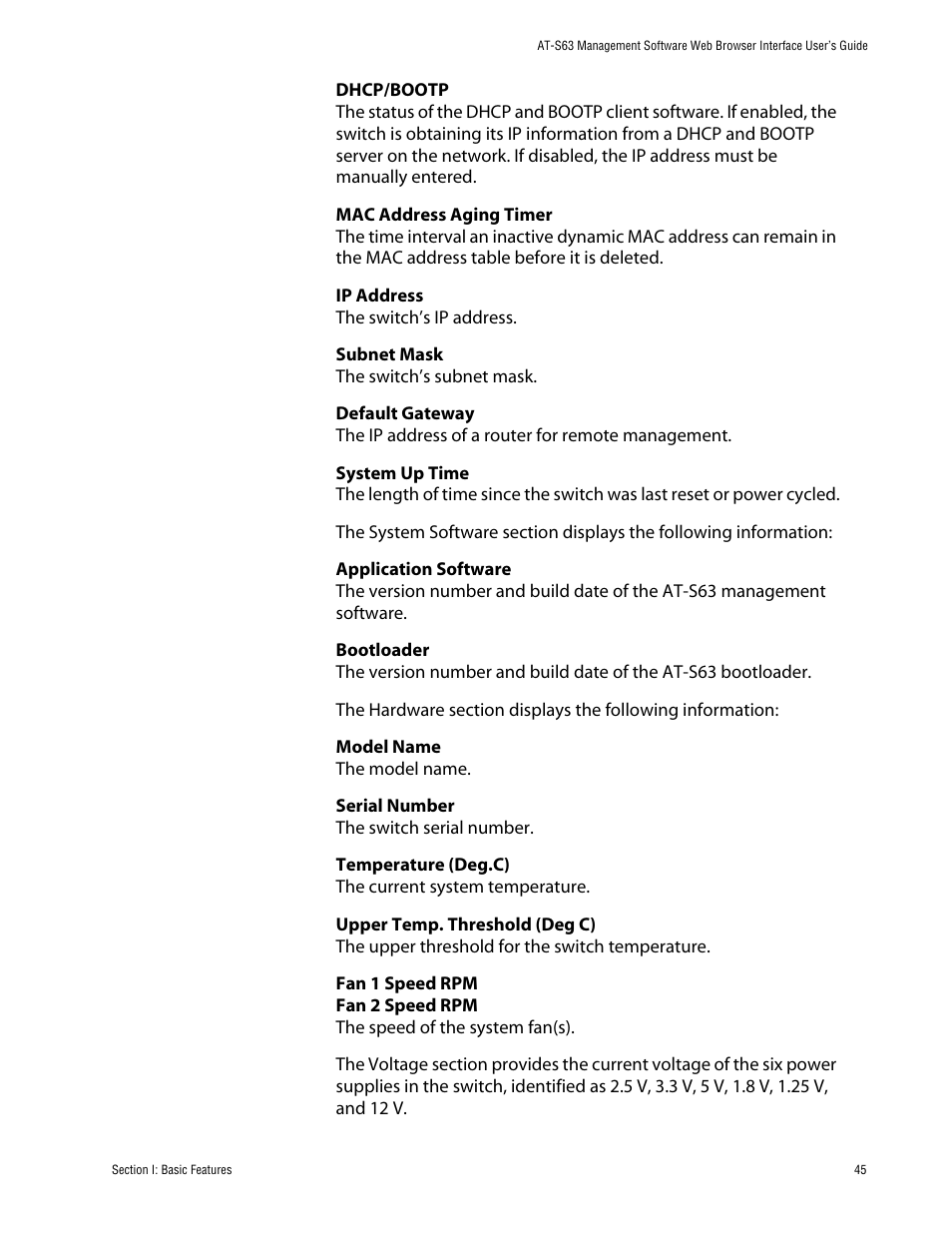 Allied Telesis AT-S63 User Manual | Page 45 / 388
