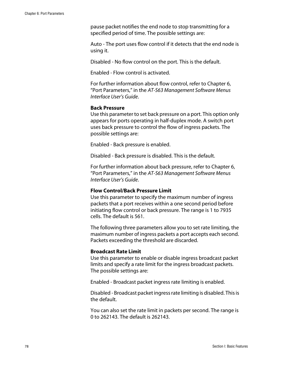 Allied Telesis AT-S63 User Manual | Page 78 / 388