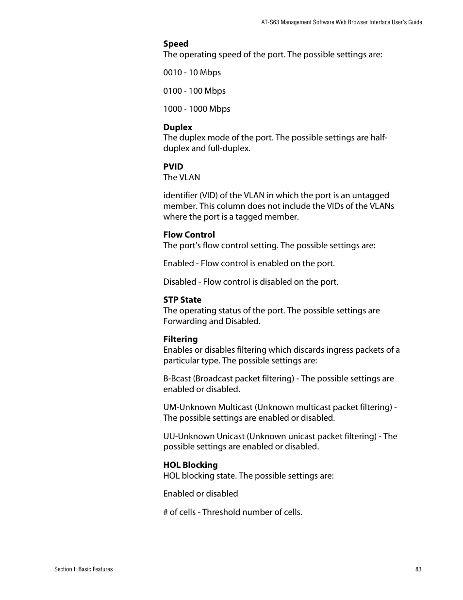 Allied Telesis AT-S63 User Manual | Page 83 / 388