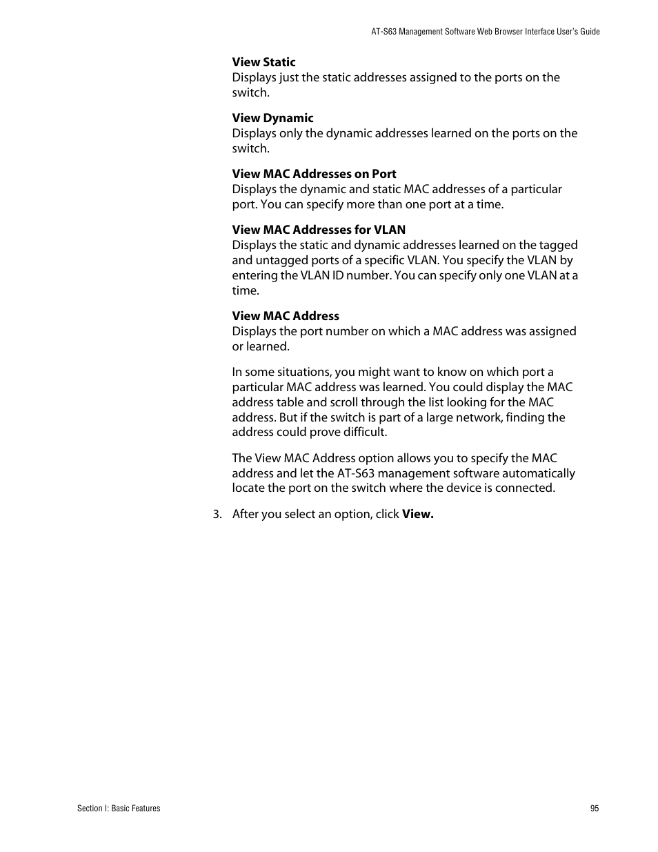 Allied Telesis AT-S63 User Manual | Page 95 / 388