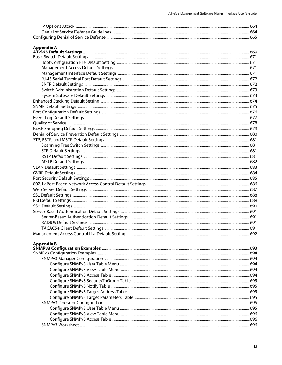 Allied Telesis AT-S63 User Manual | Page 13 / 710