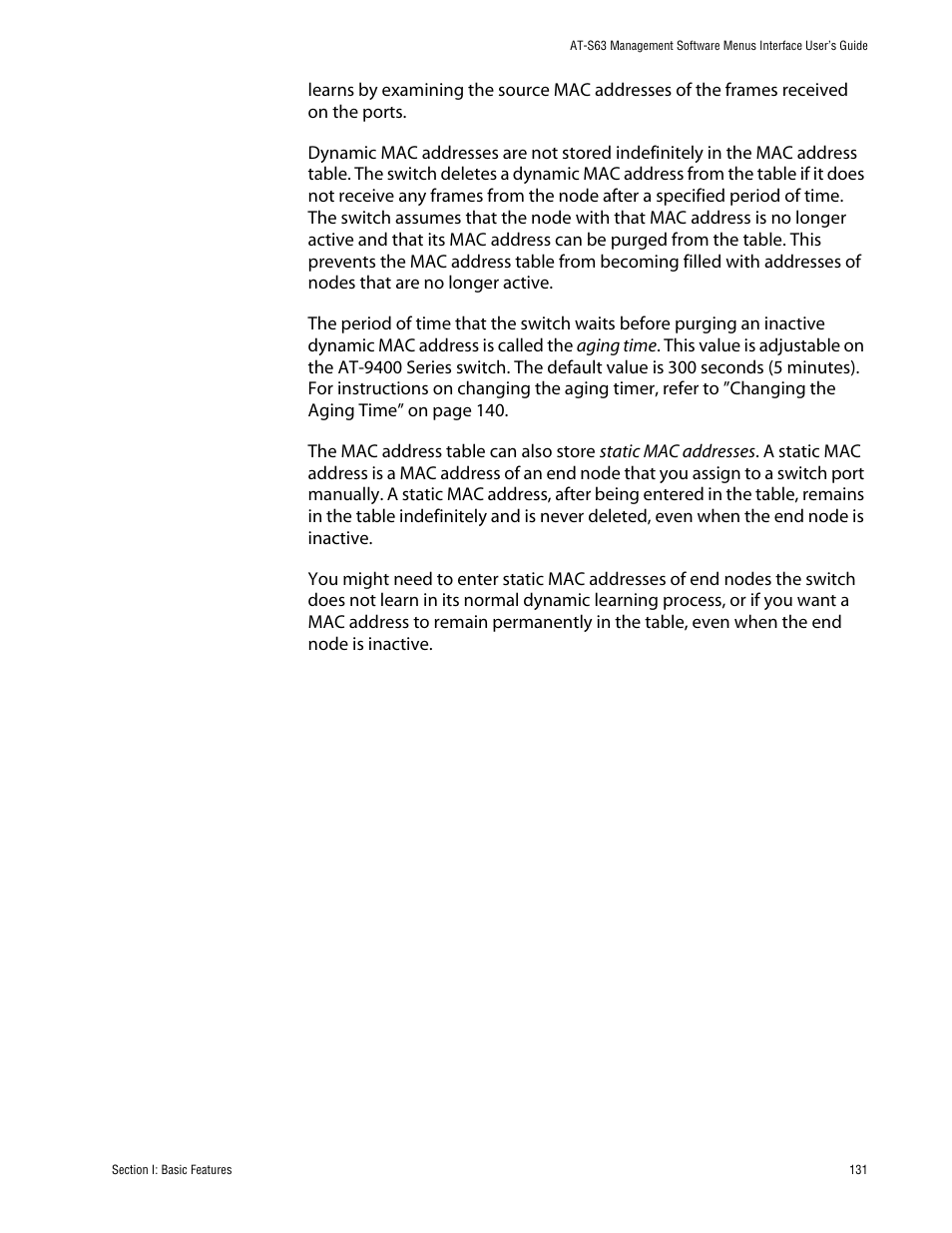 Allied Telesis AT-S63 User Manual | Page 131 / 710
