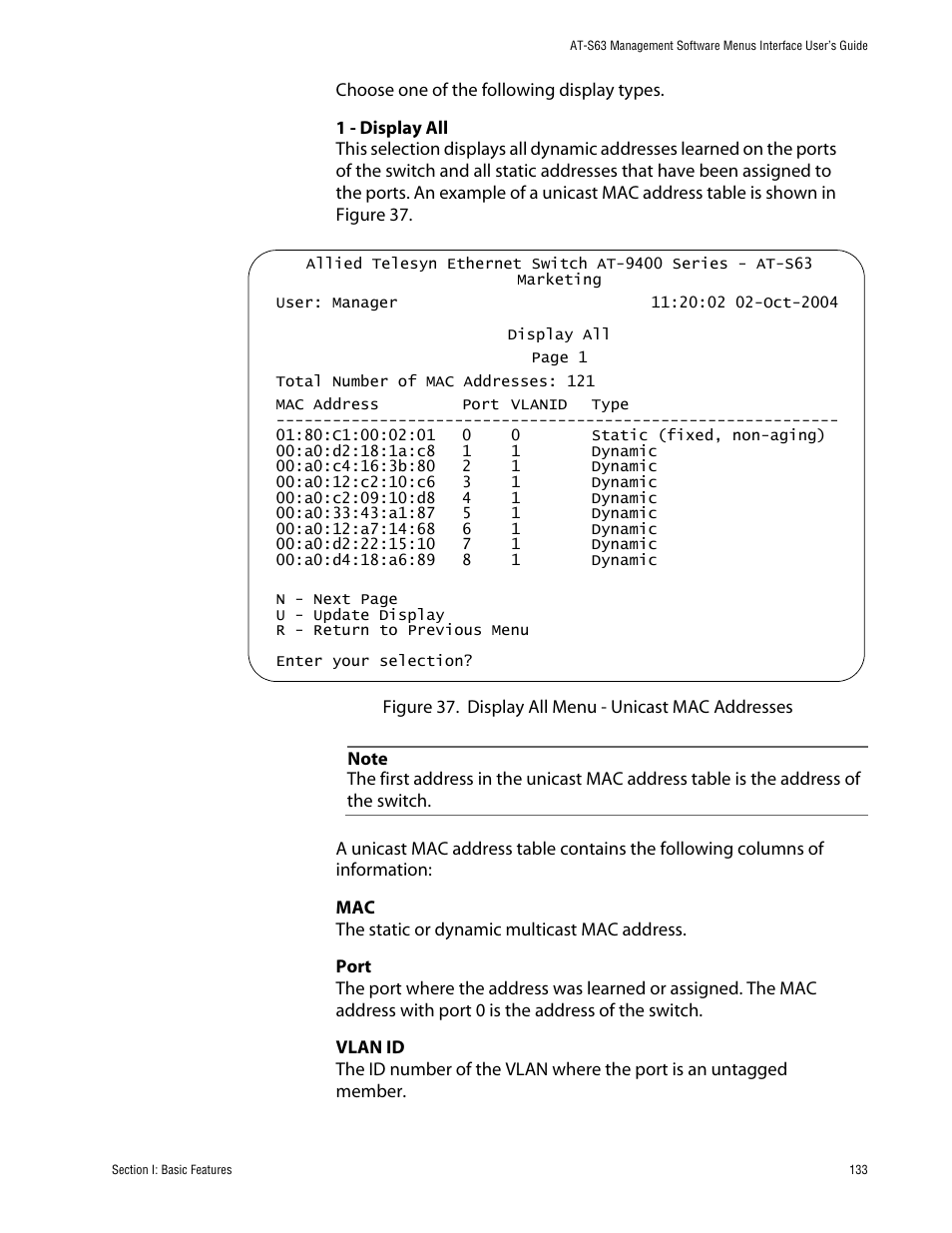 Allied Telesis AT-S63 User Manual | Page 133 / 710
