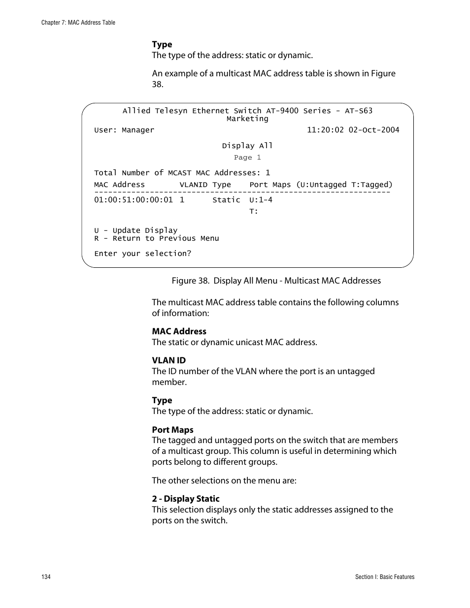 Allied Telesis AT-S63 User Manual | Page 134 / 710
