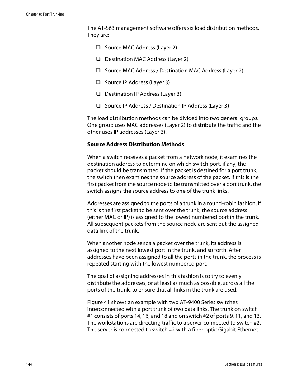 Source address distribution methods | Allied Telesis AT-S63 User Manual | Page 144 / 710