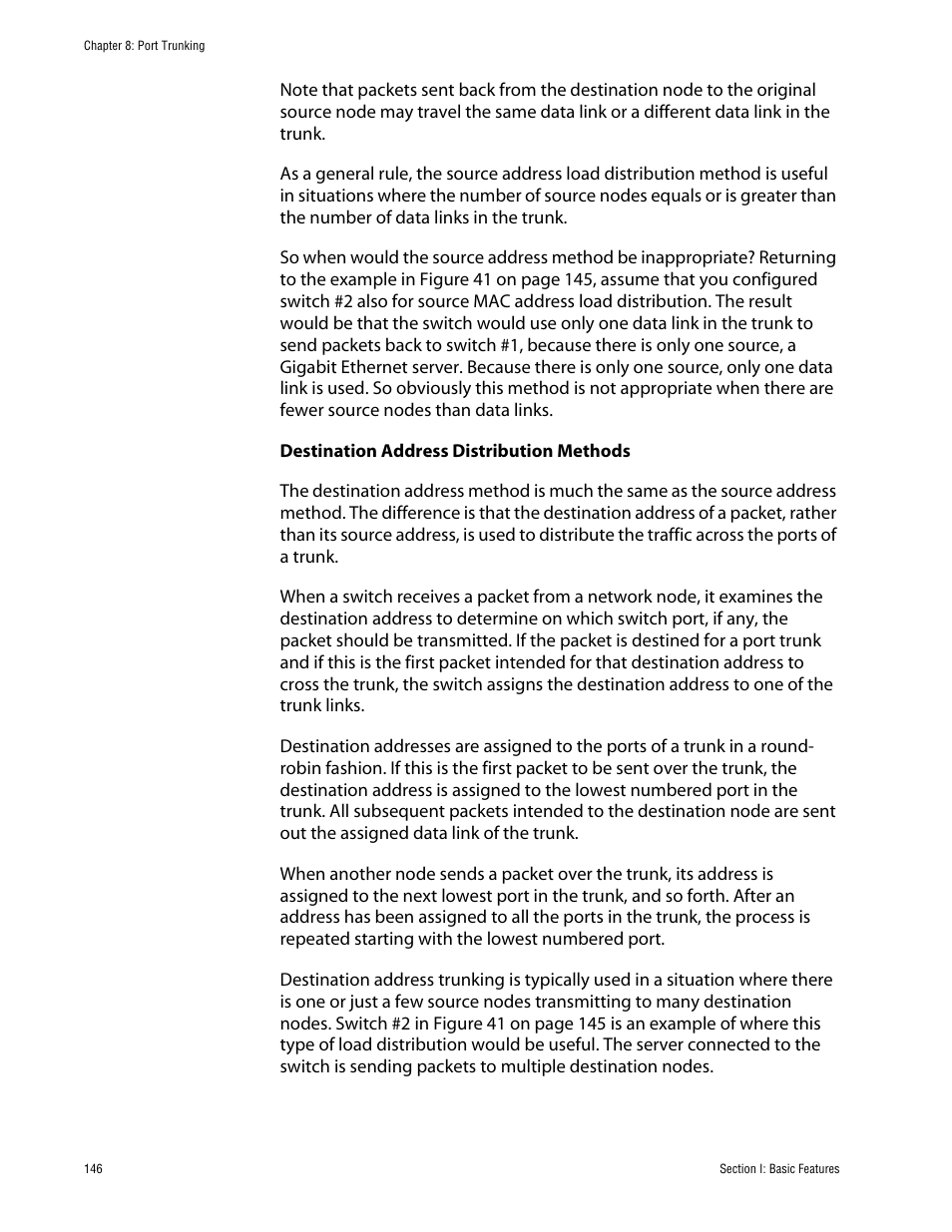 Destination address distribution methods | Allied Telesis AT-S63 User Manual | Page 146 / 710