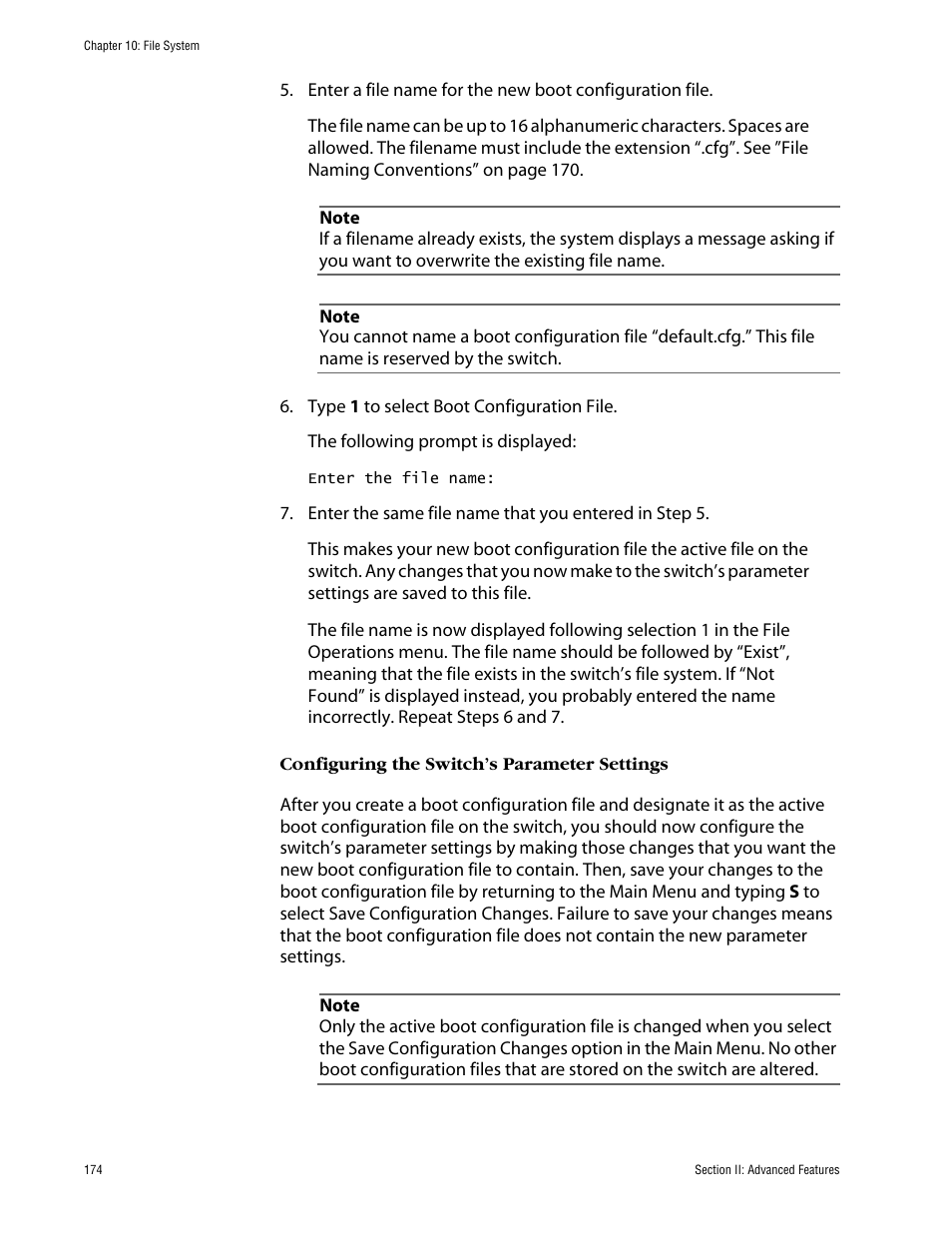 Configuring the switch’s parameter settings | Allied Telesis AT-S63 User Manual | Page 174 / 710
