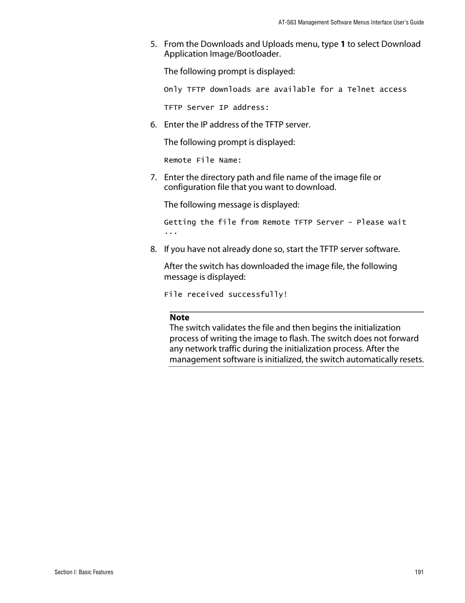 Allied Telesis AT-S63 User Manual | Page 191 / 710