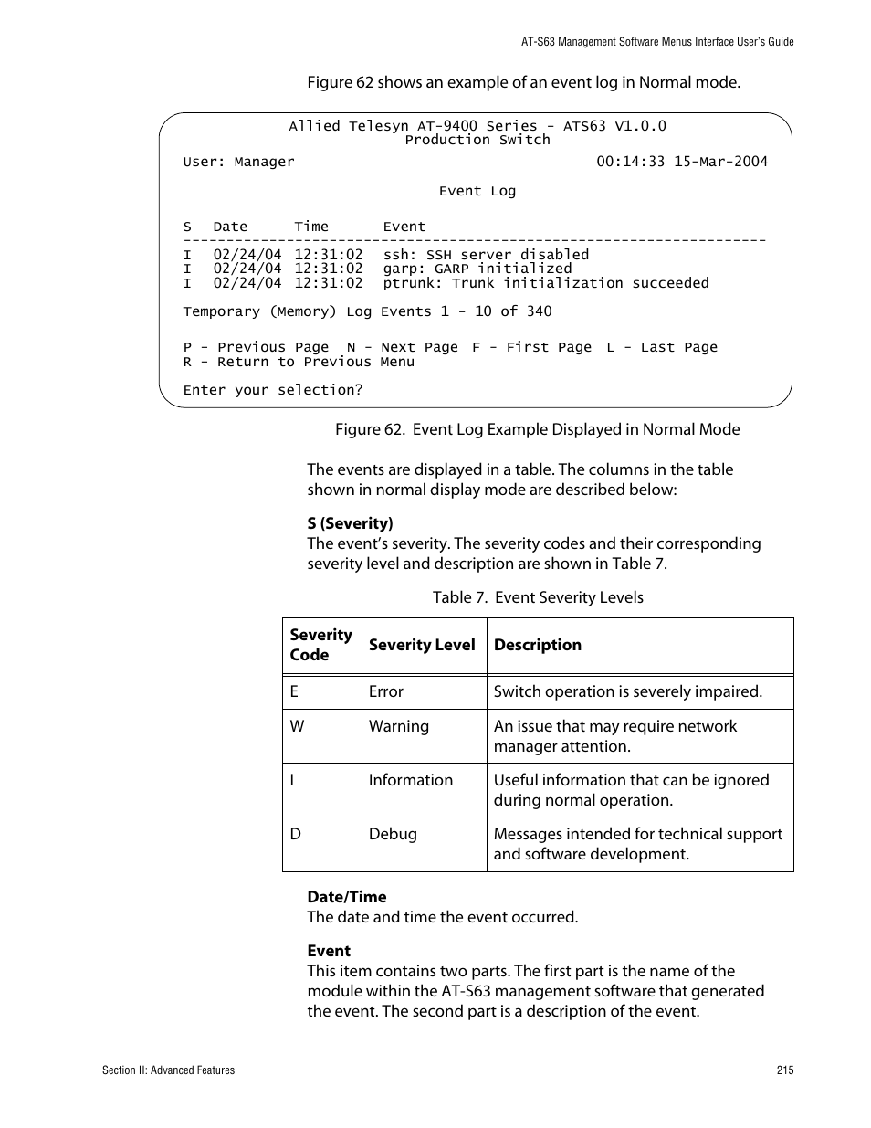 Allied Telesis AT-S63 User Manual | Page 215 / 710