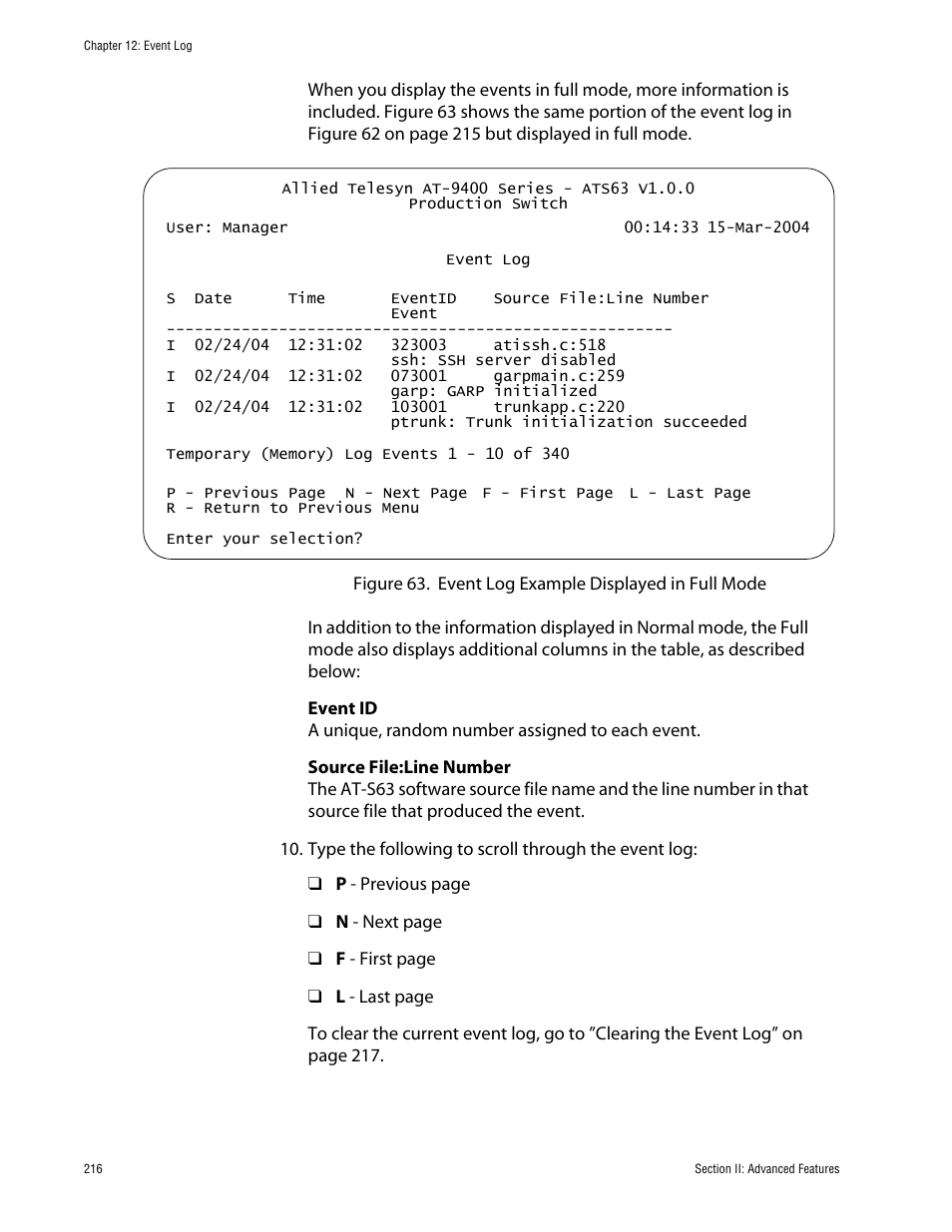 Allied Telesis AT-S63 User Manual | Page 216 / 710