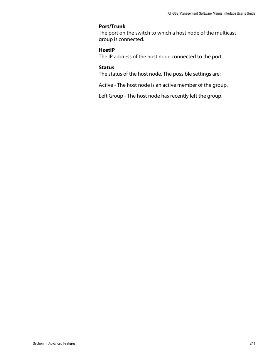Allied Telesis AT-S63 User Manual | Page 241 / 710