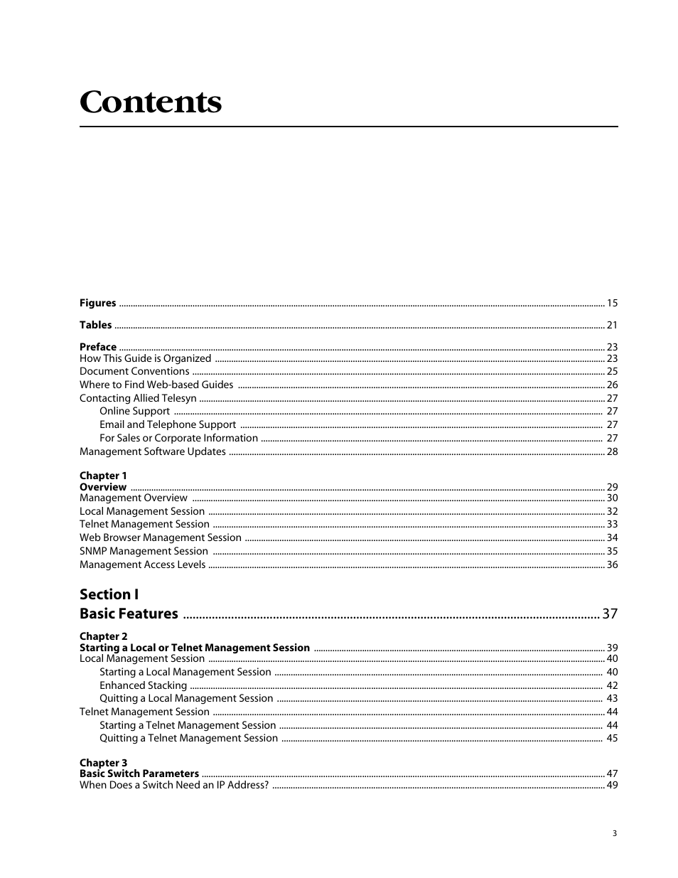 Allied Telesis AT-S63 User Manual | Page 3 / 710