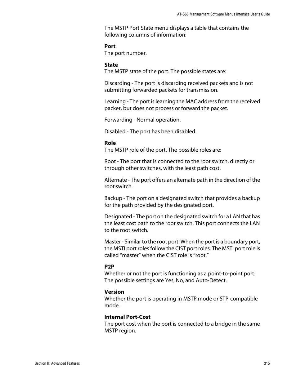 Allied Telesis AT-S63 User Manual | Page 315 / 710