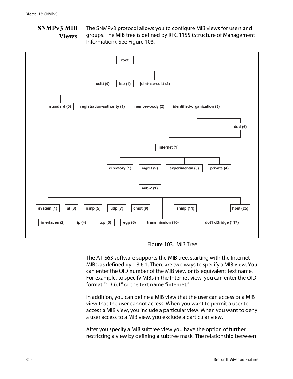 Snmpv3 mib views | Allied Telesis AT-S63 User Manual | Page 320 / 710