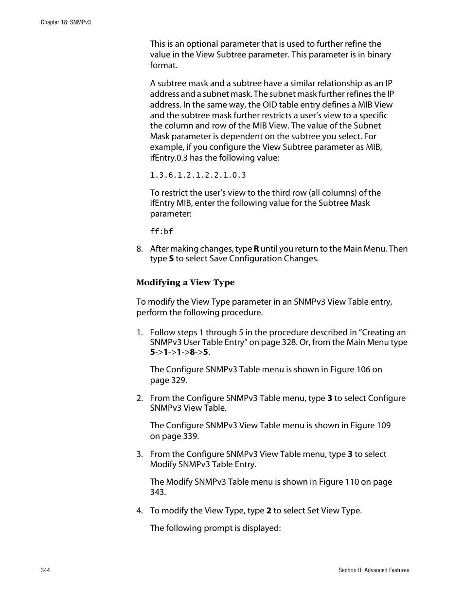 Modifying a view type | Allied Telesis AT-S63 User Manual | Page 344 / 710