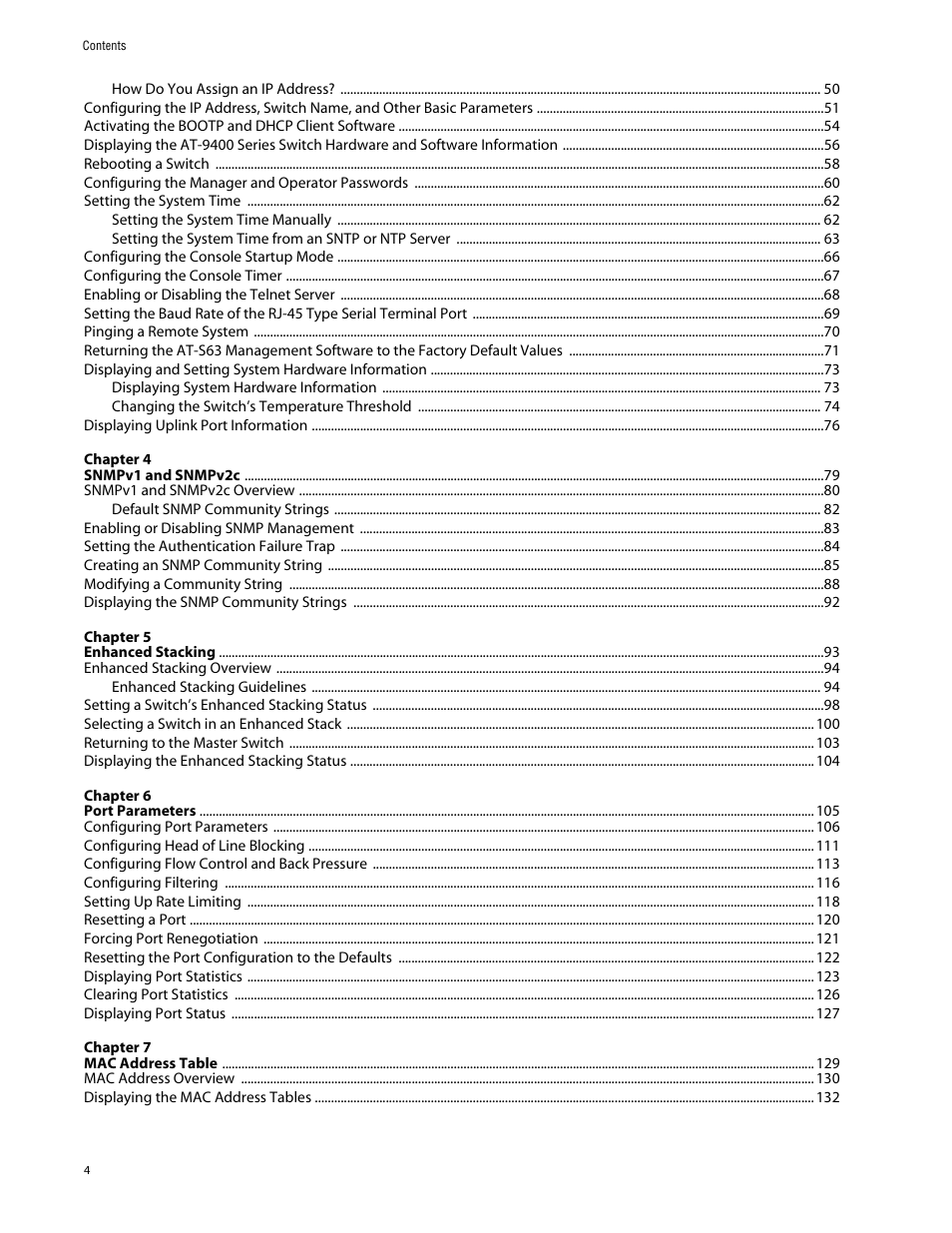 Allied Telesis AT-S63 User Manual | Page 4 / 710