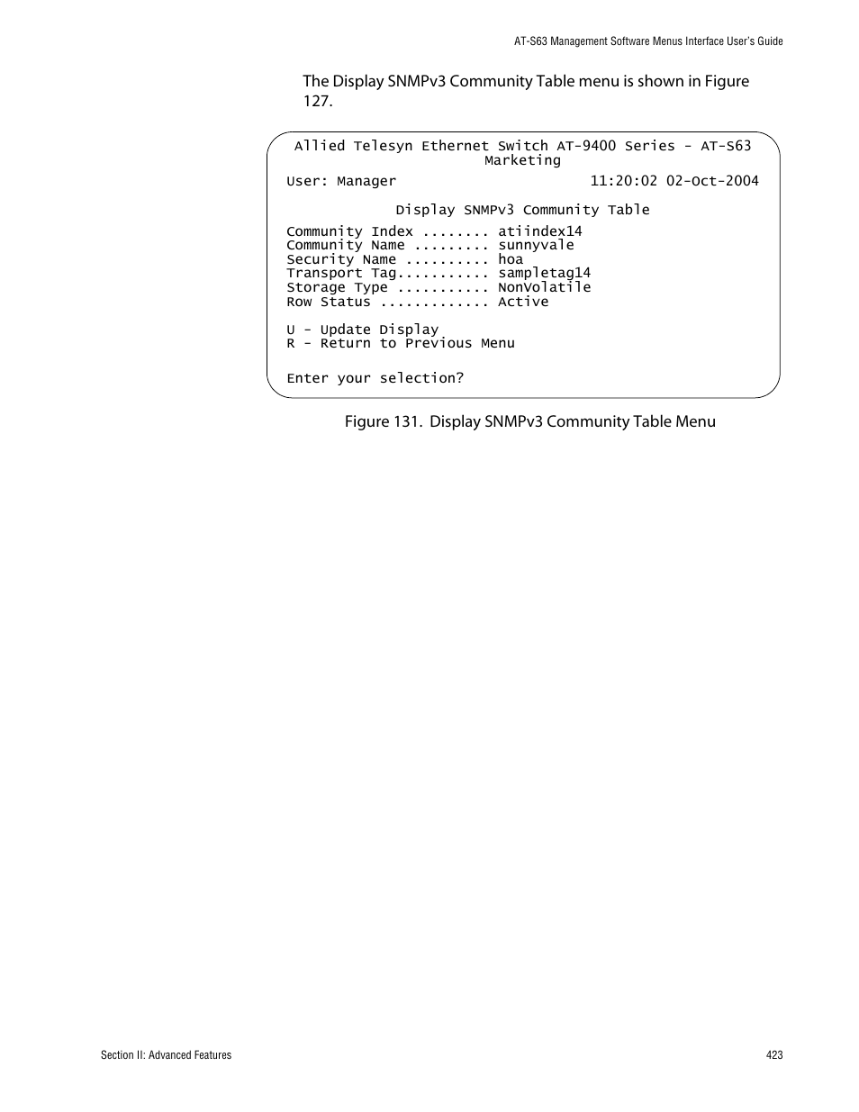 Allied Telesis AT-S63 User Manual | Page 423 / 710