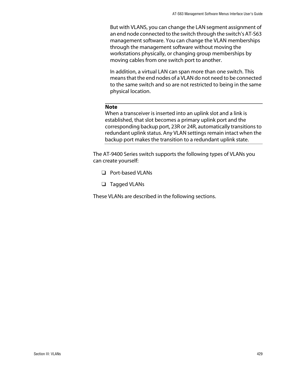 Allied Telesis AT-S63 User Manual | Page 429 / 710