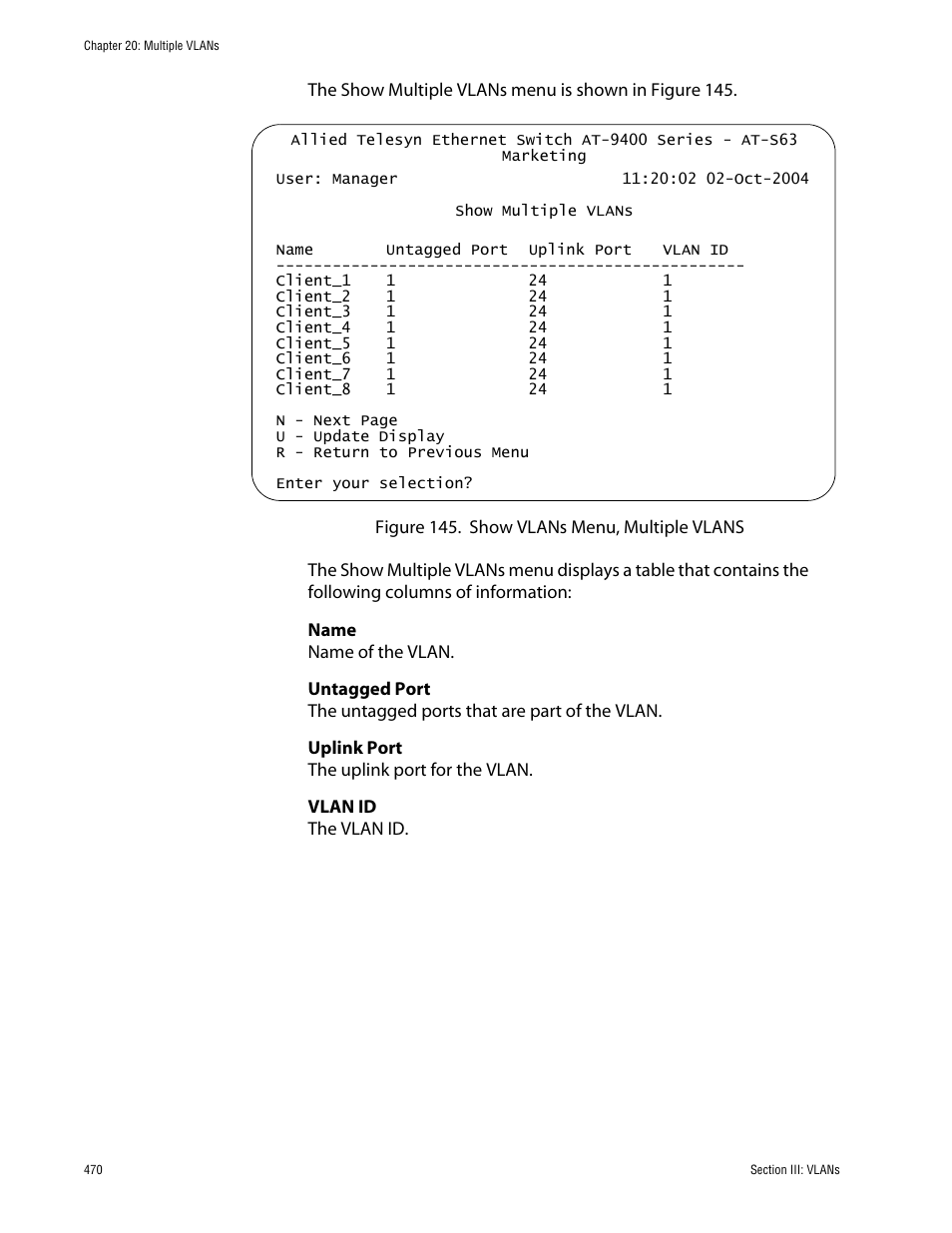 Allied Telesis AT-S63 User Manual | Page 470 / 710