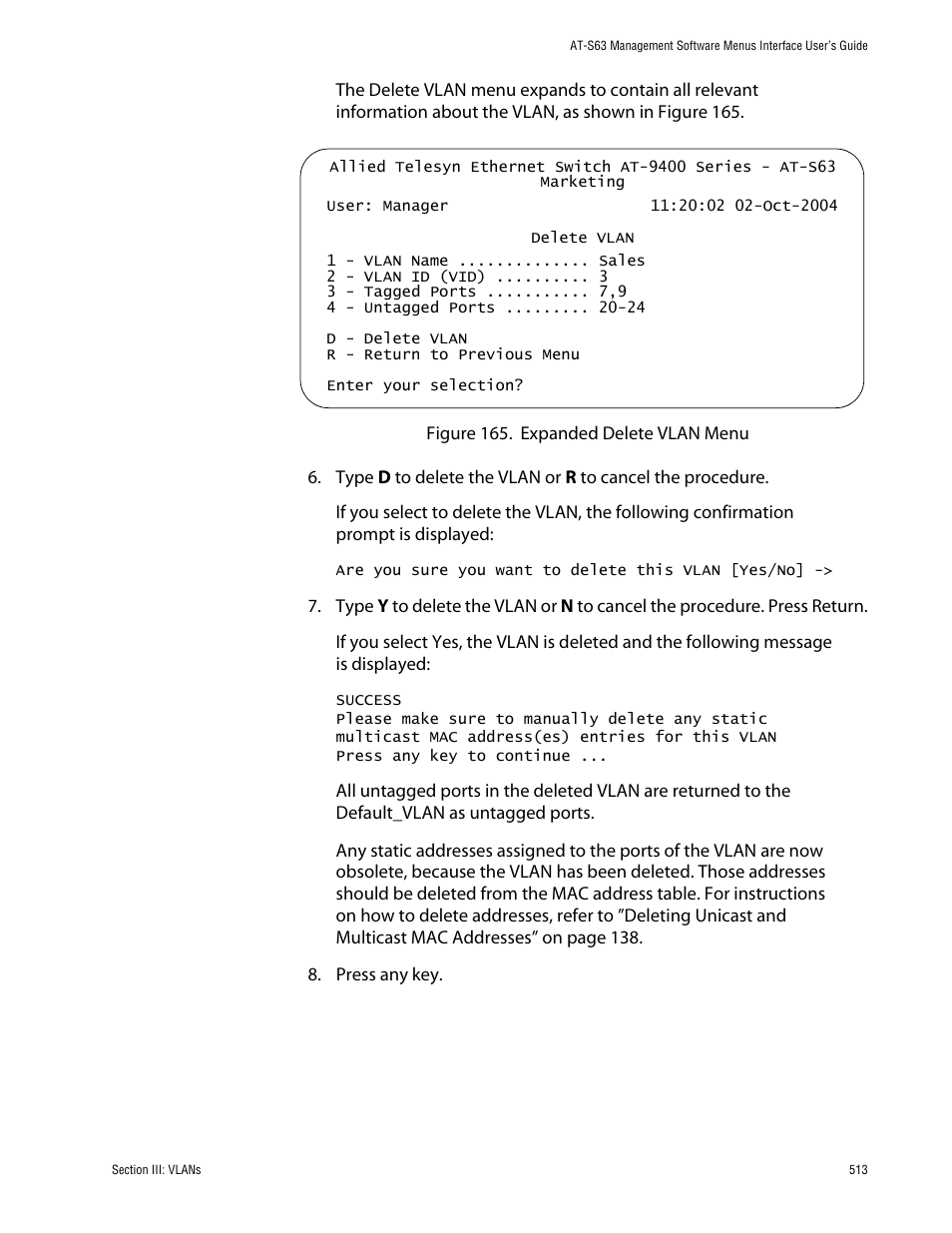 Allied Telesis AT-S63 User Manual | Page 513 / 710