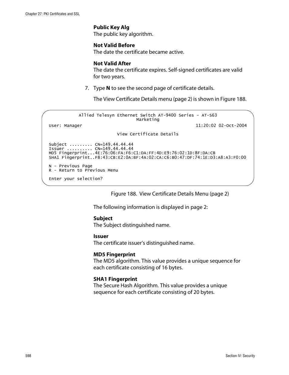 Allied Telesis AT-S63 User Manual | Page 598 / 710