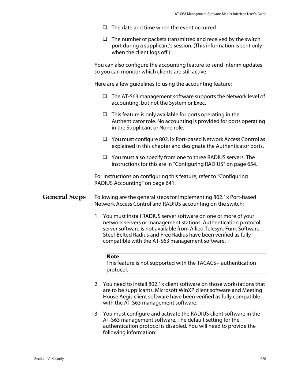 General steps | Allied Telesis AT-S63 User Manual | Page 625 / 710