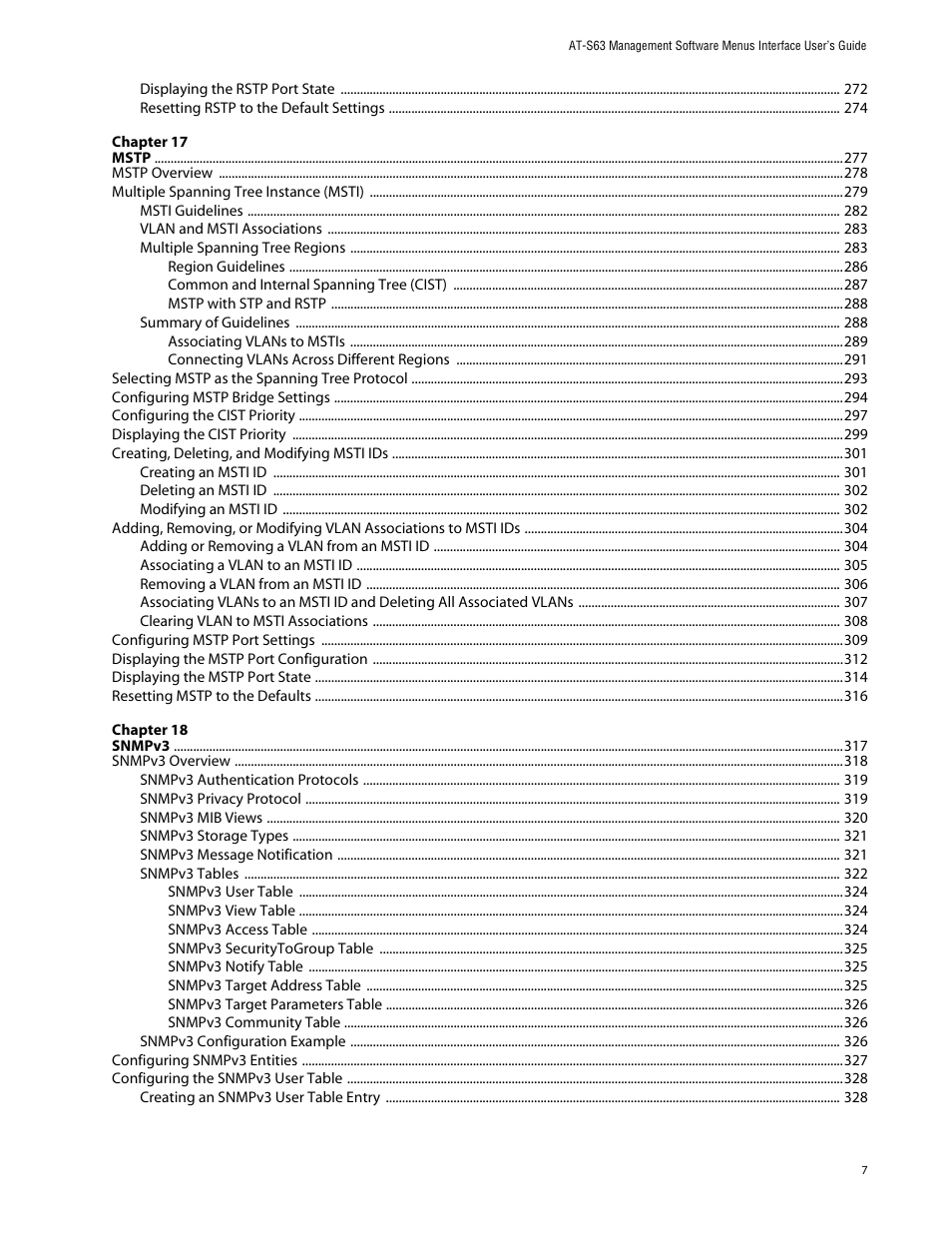 Allied Telesis AT-S63 User Manual | Page 7 / 710