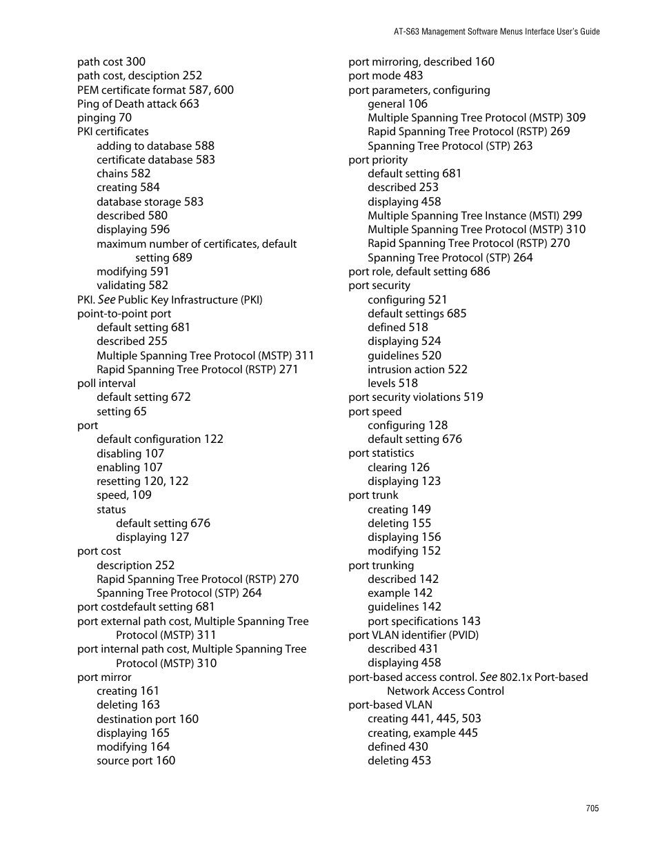Allied Telesis AT-S63 User Manual | Page 705 / 710