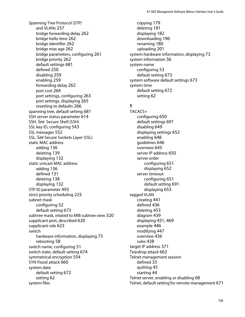 Allied Telesis AT-S63 User Manual | Page 709 / 710