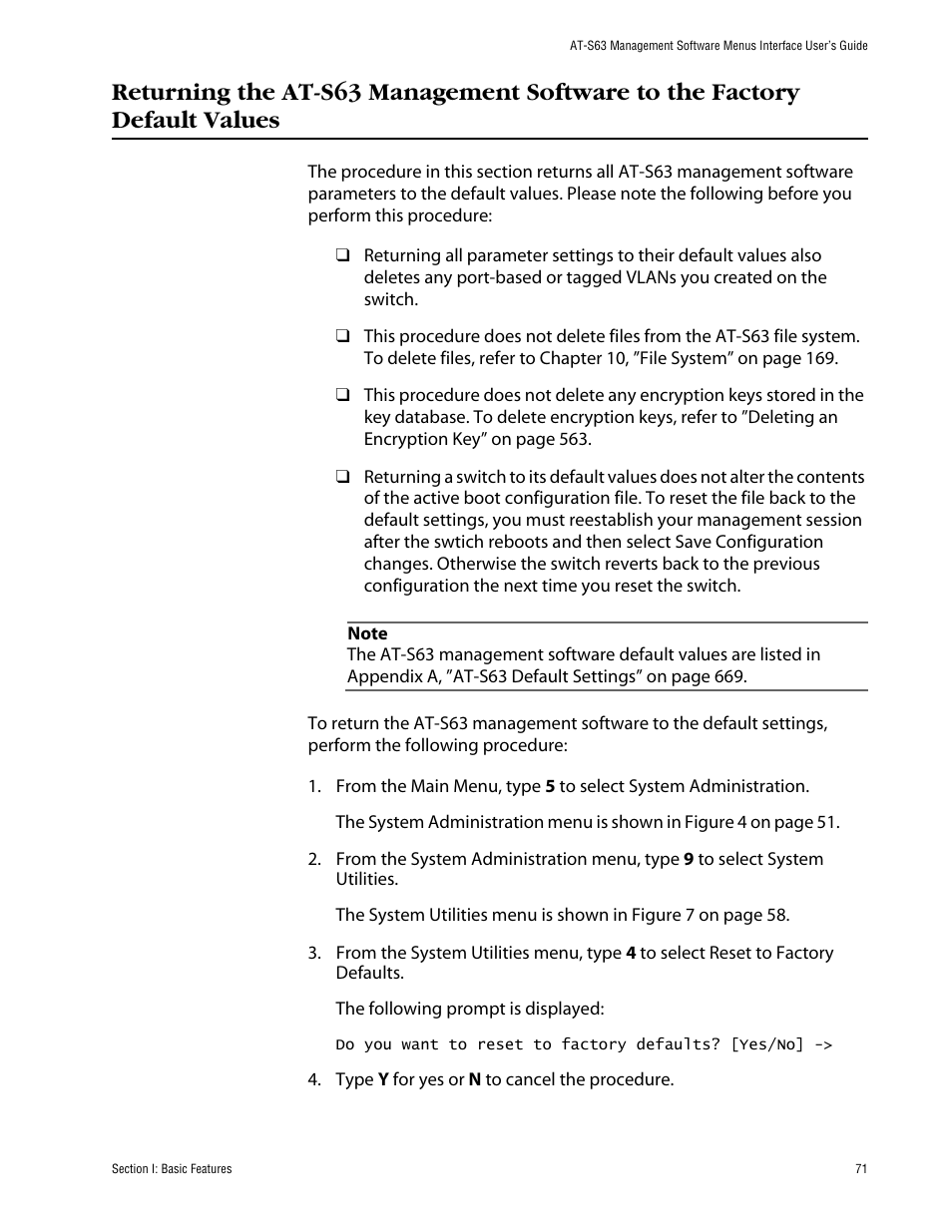 Allied Telesis AT-S63 User Manual | Page 71 / 710
