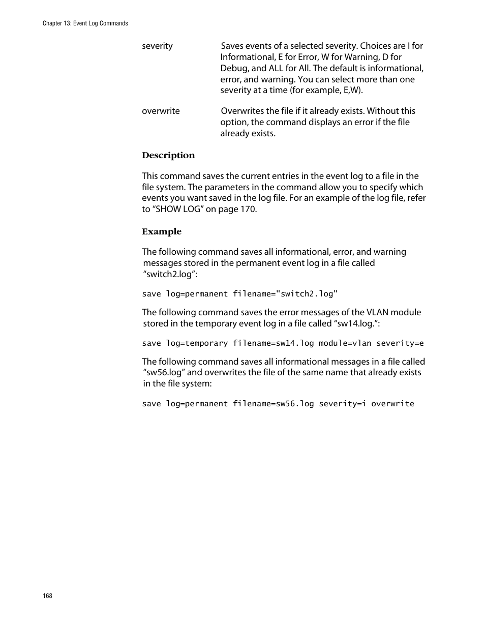 Allied Telesis AT-S63 User Manual | Page 168 / 464