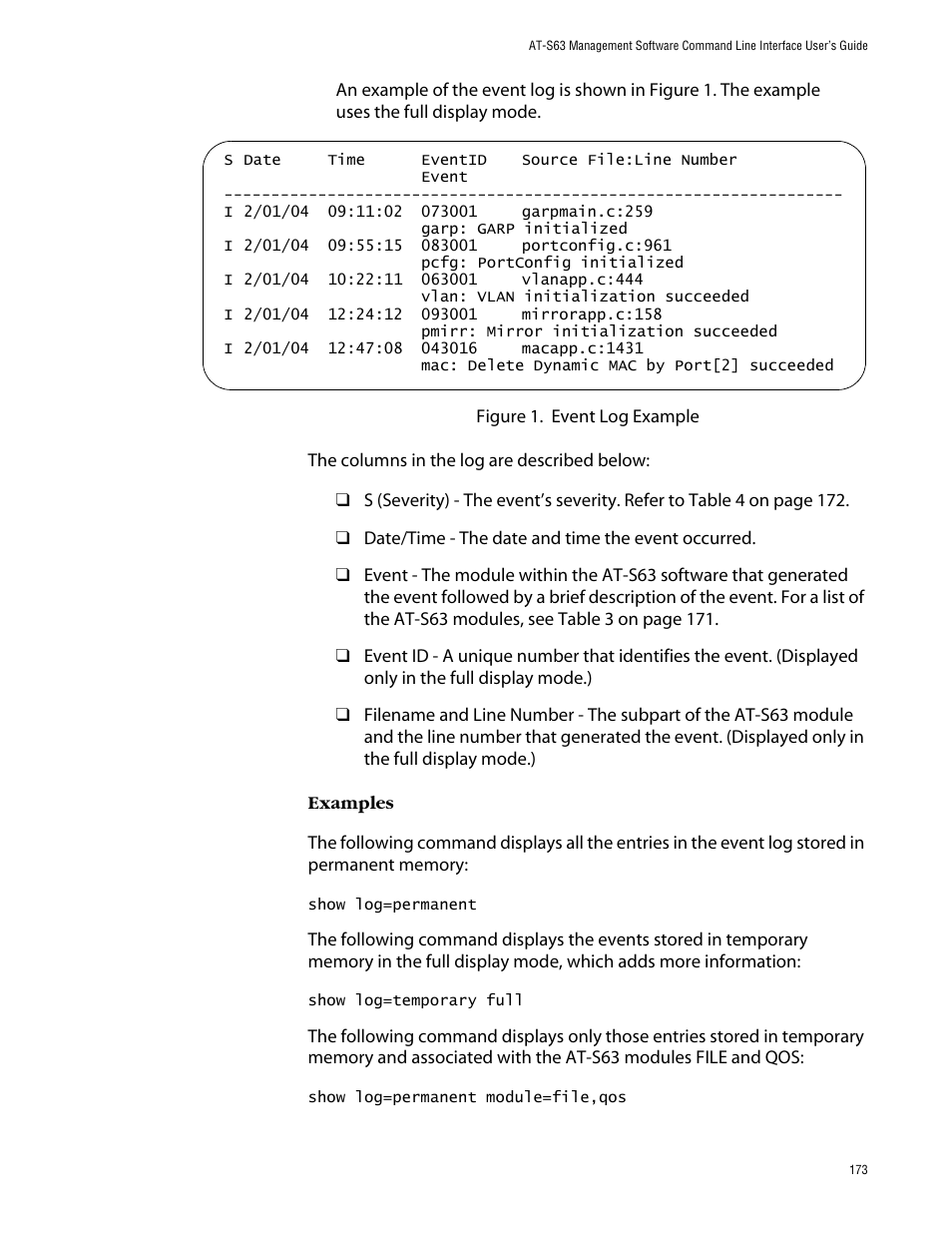 Allied Telesis AT-S63 User Manual | Page 173 / 464