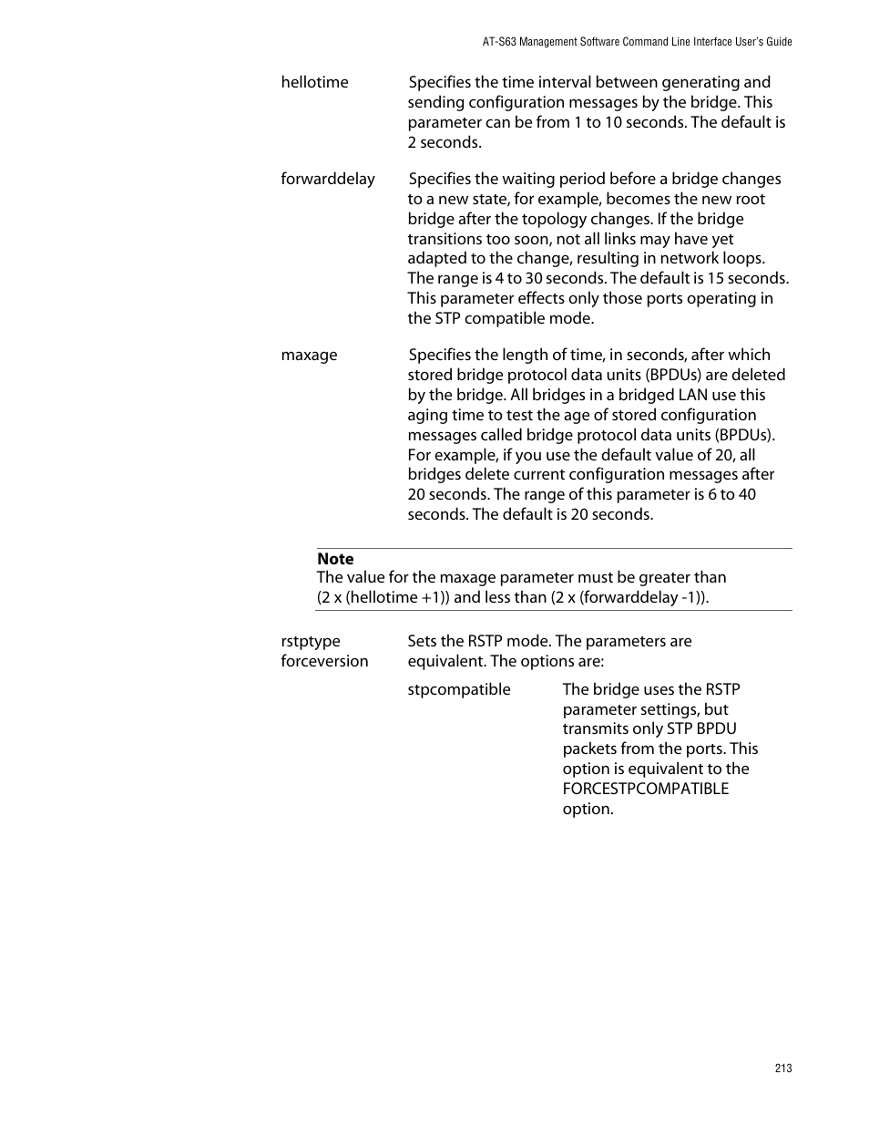 Allied Telesis AT-S63 User Manual | Page 213 / 464