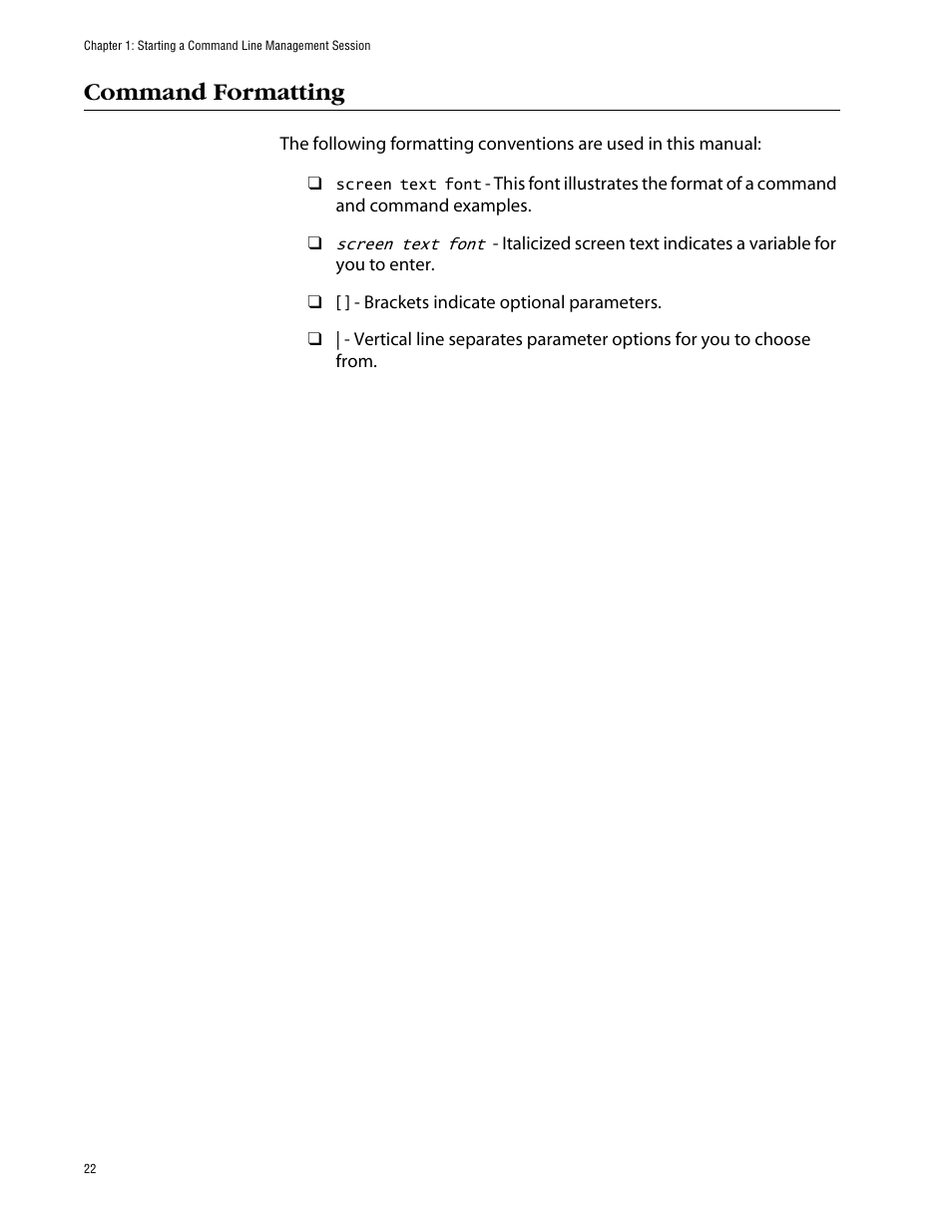 Command formatting | Allied Telesis AT-S63 User Manual | Page 22 / 464