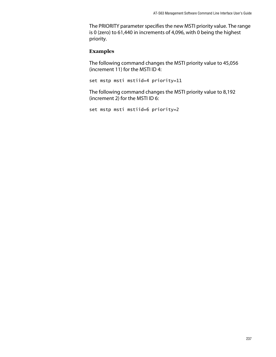 Allied Telesis AT-S63 User Manual | Page 237 / 464