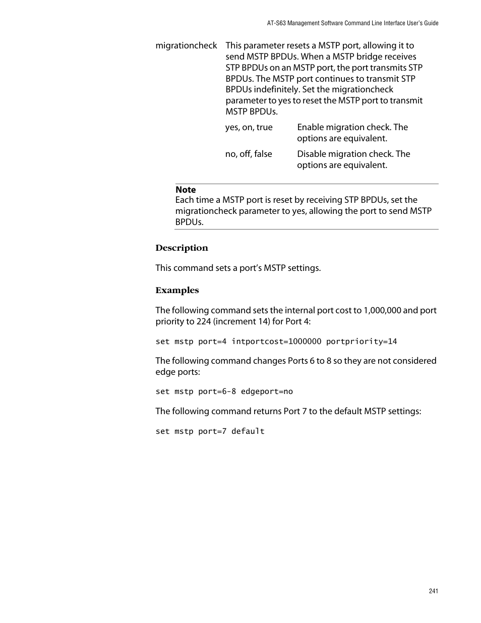 Allied Telesis AT-S63 User Manual | Page 241 / 464