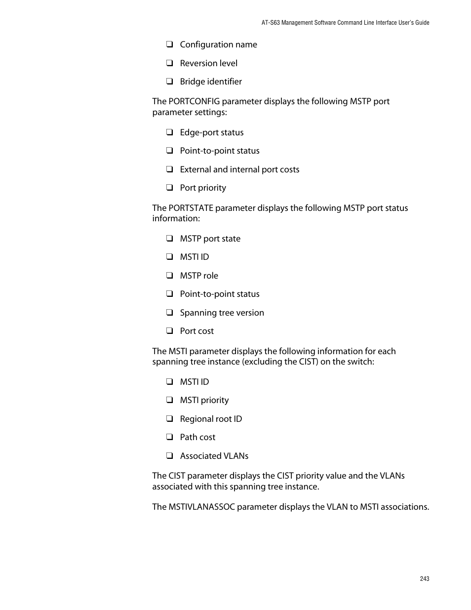 Allied Telesis AT-S63 User Manual | Page 243 / 464