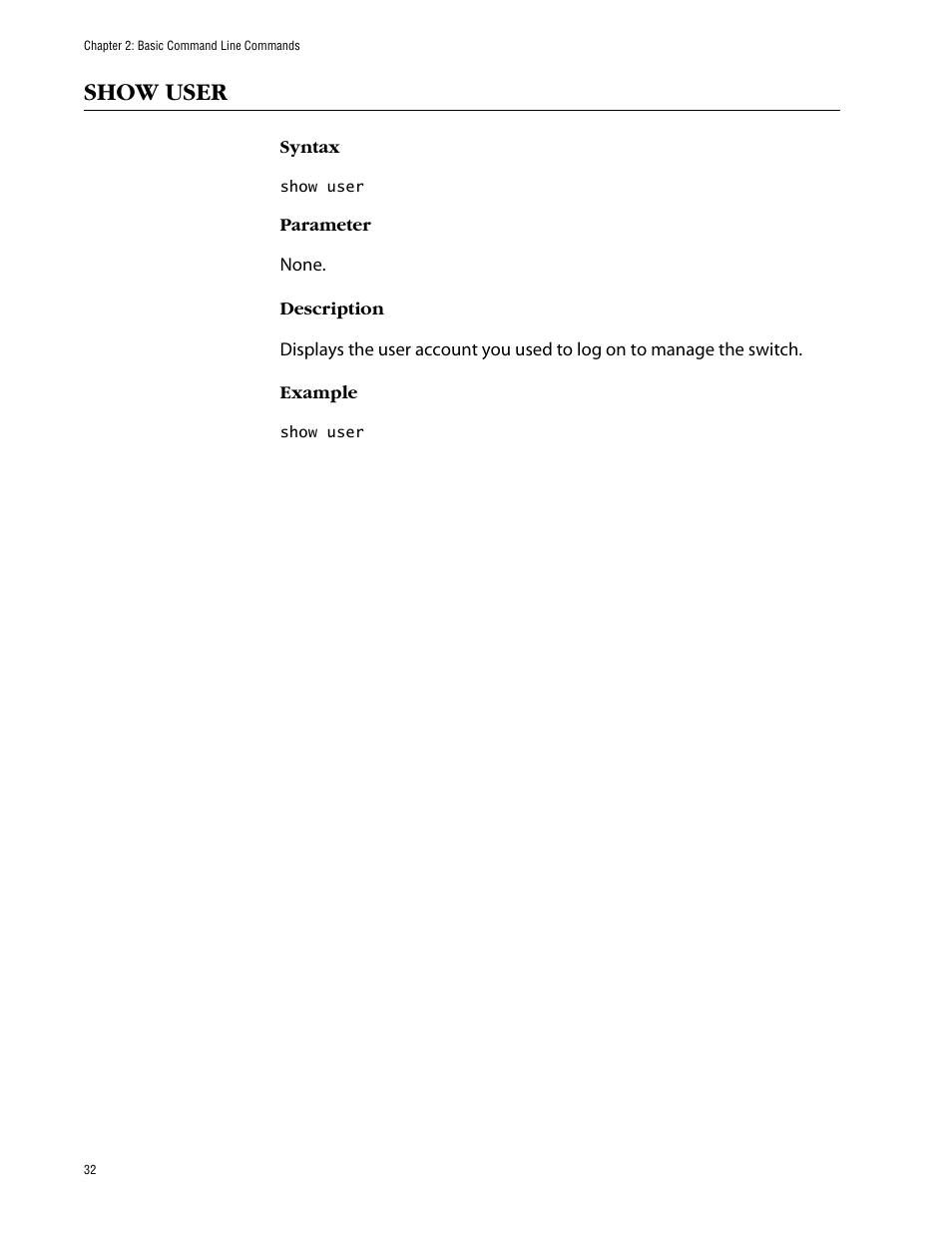 Show user | Allied Telesis AT-S63 User Manual | Page 32 / 464