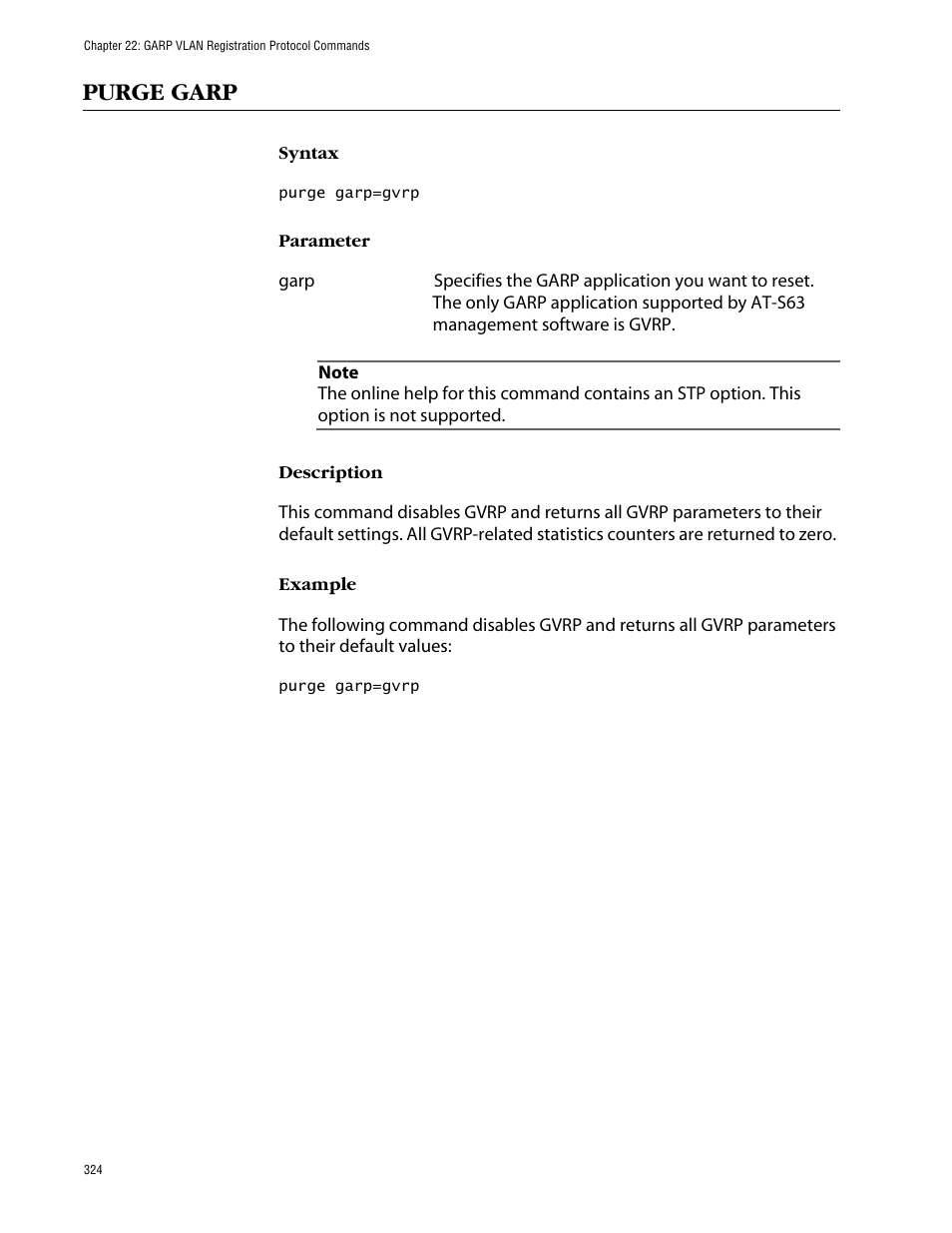 Purge garp | Allied Telesis AT-S63 User Manual | Page 324 / 464