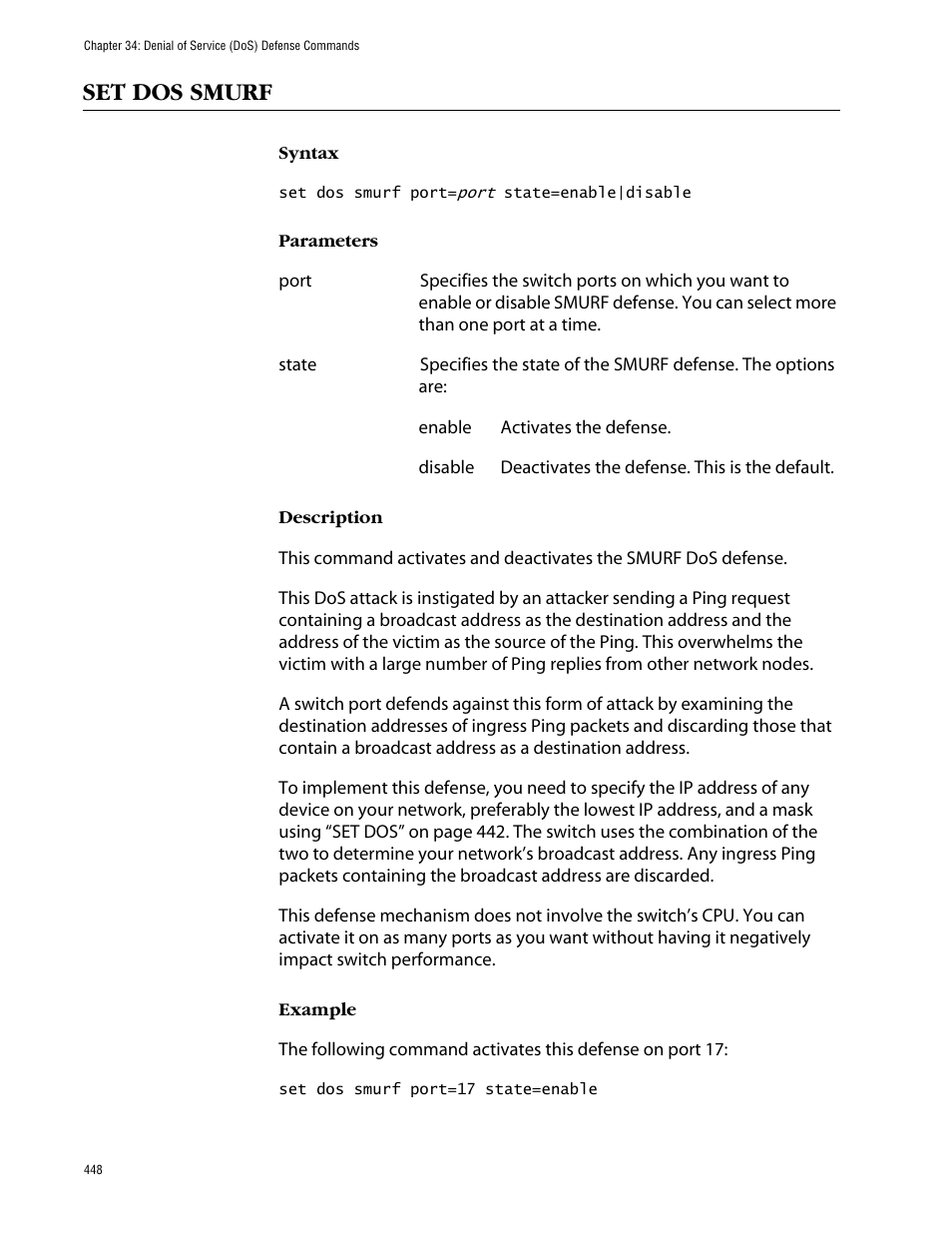 Set dos smurf | Allied Telesis AT-S63 User Manual | Page 448 / 464