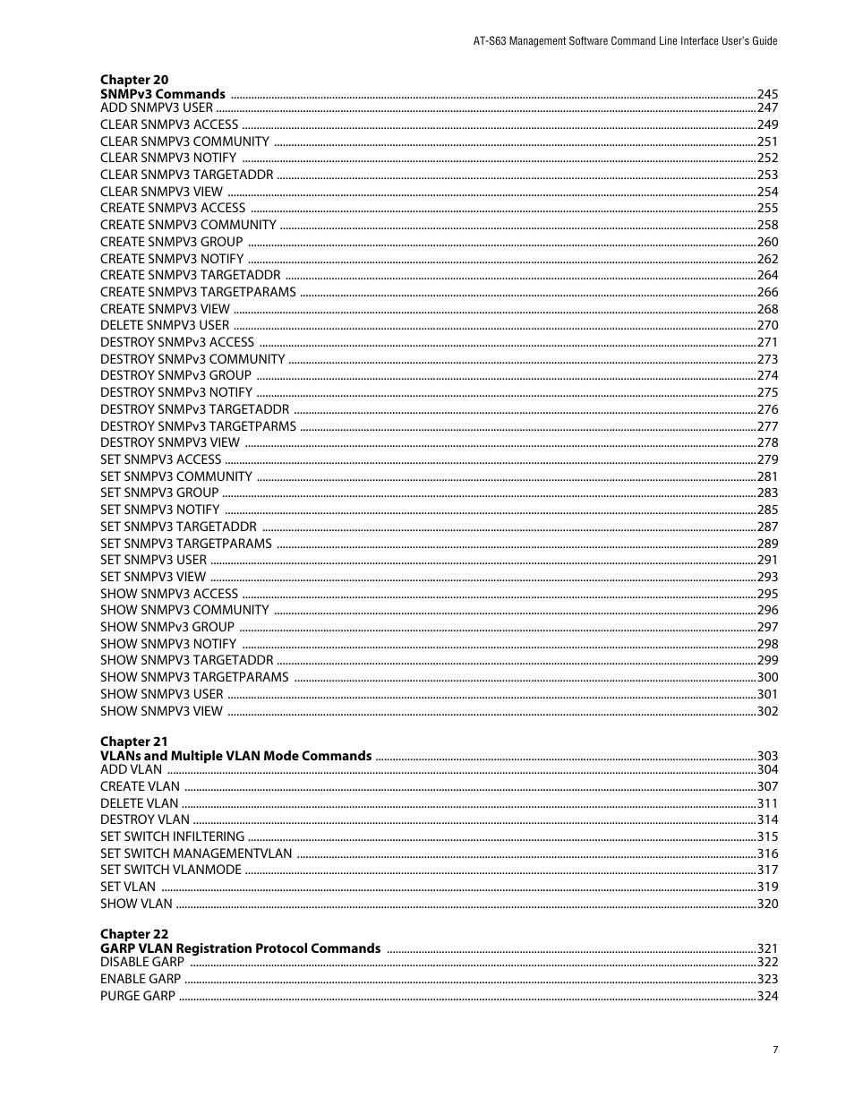 Allied Telesis AT-S63 User Manual | Page 7 / 464