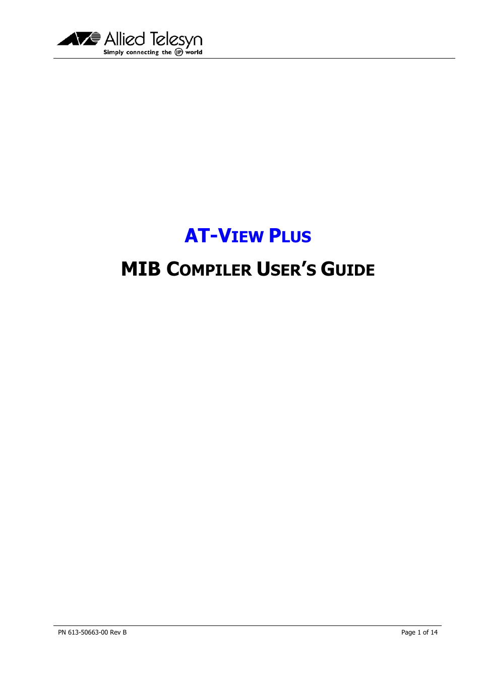 Allied Telesis AT-VIEW PLUS 3.1 MIB COMPILER User Manual | 14 pages